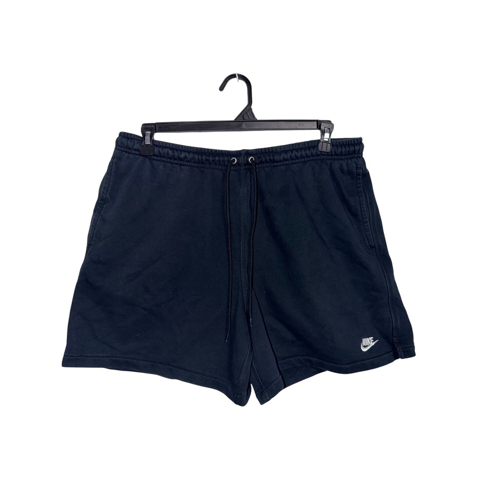Nike Mens Club Fleece Shorts Black Embroidered Logo AR2375-010 L